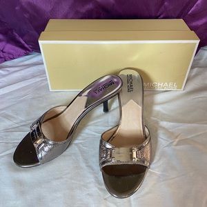 MICHAEL KORS Metallic Silver Sandal
